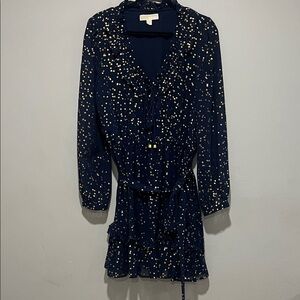 Michael Kors Navy Dress with Yellow Floral Detail